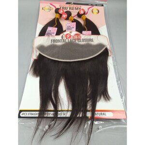 16" 18" 20" Straight Bundles And HD Frontal Unprocessed Human Hair Natural Black